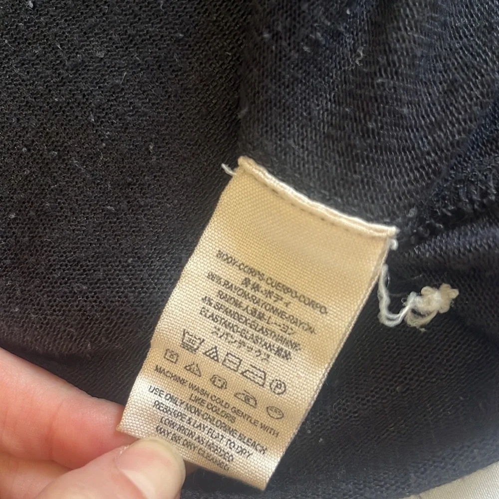 Free People Exposed Sides Soft Black Slouchy Tank Top